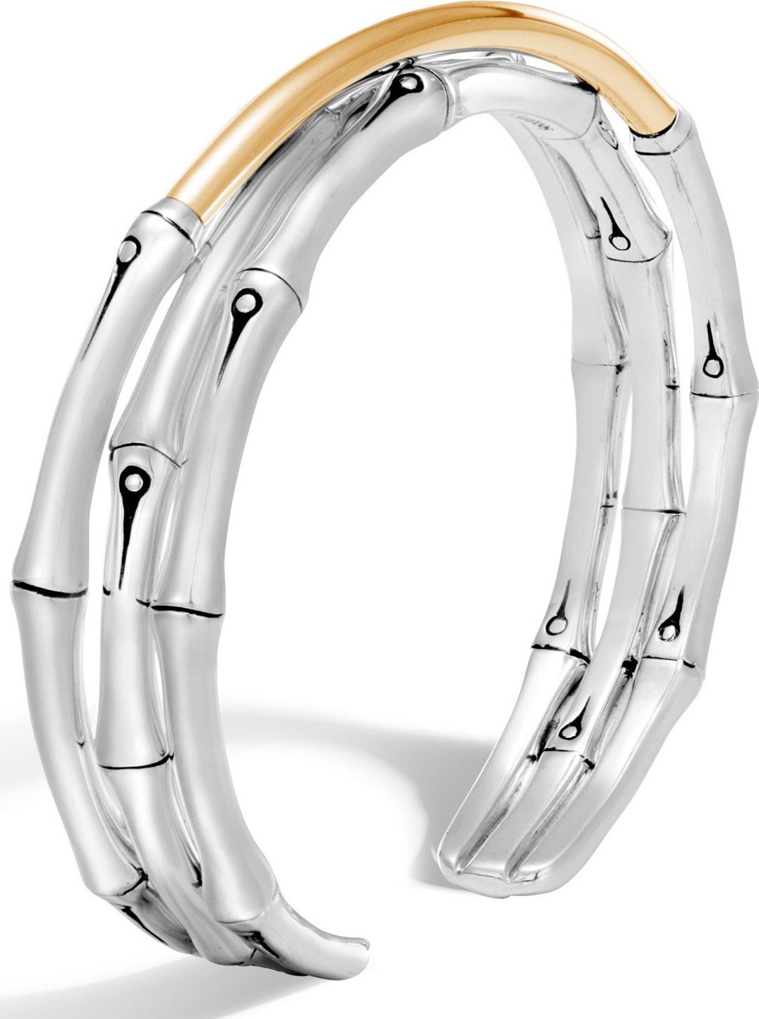 John Hardy Bamboo 18K Gold & Silver Small Flex Cuff Bracelet