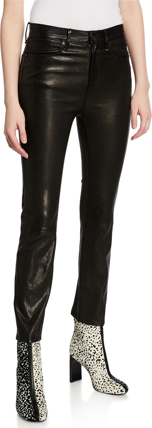 Rag & Bone Leather Ankle Cigarette Pants