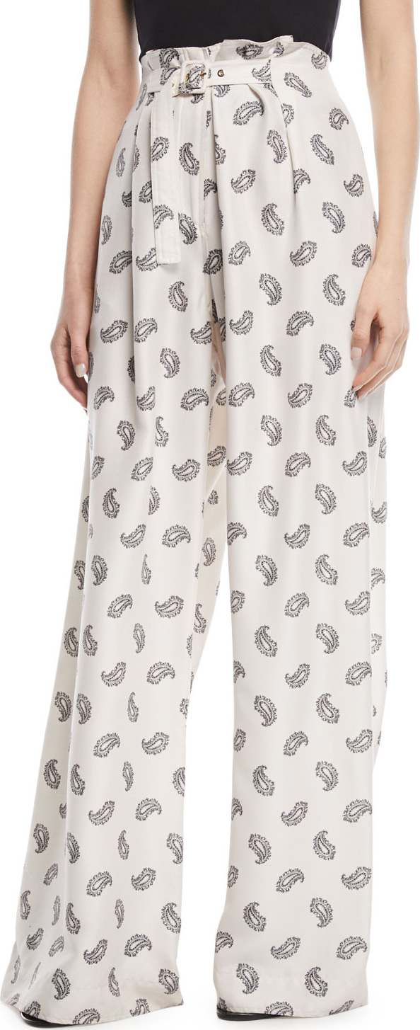 Zimmermann Breeze Paisley-Print Silk Palazzo Pants