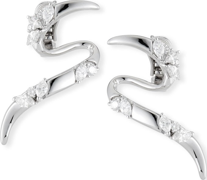 Yeprem 18K White Gold Climber Earrings with Diamonds