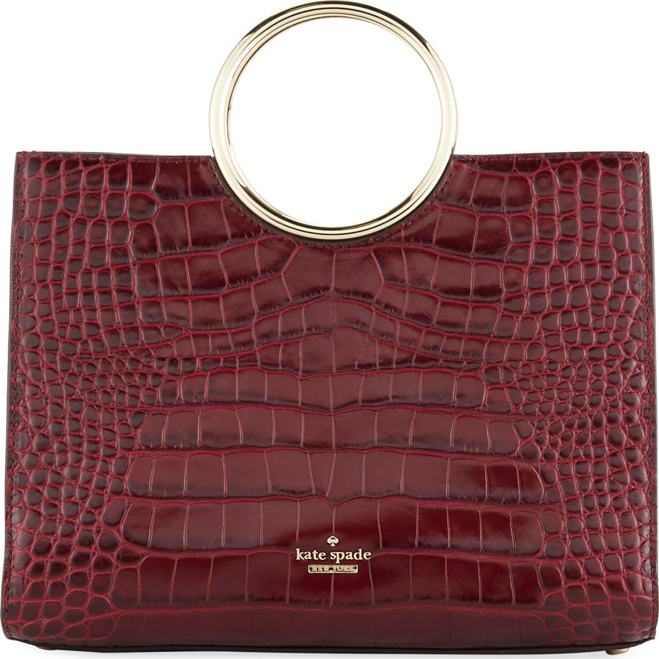 Kate Spade New York white rock road luxe sam top handle bag