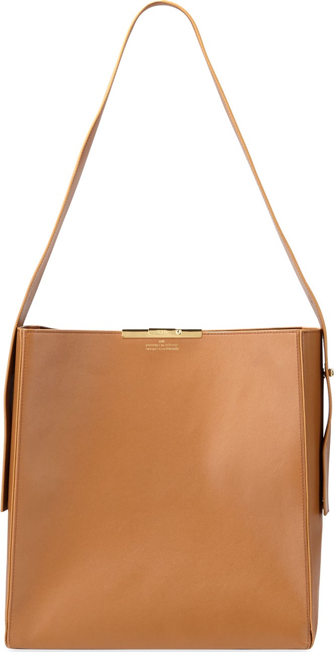 Rokh Large Leather Box Hobo Bag