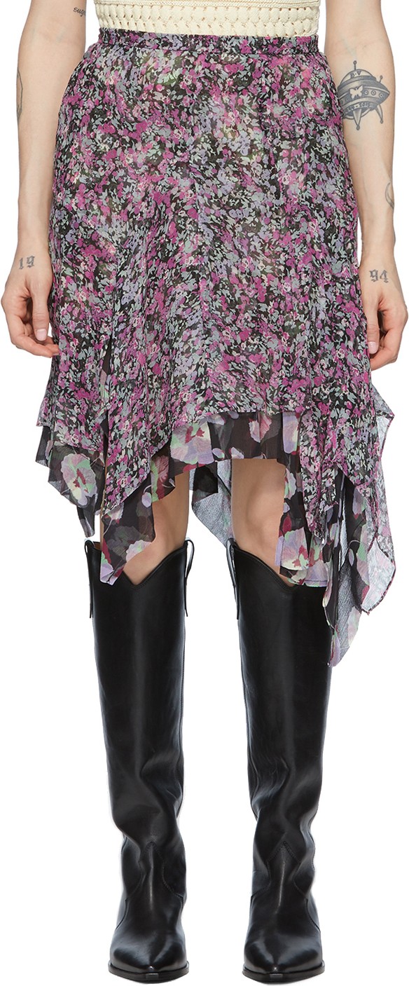 Isabel Marant Purple Silk Omyles Skirt