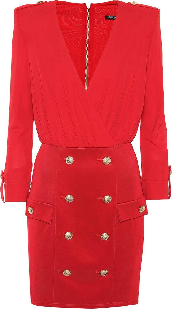 Balmain Crêpe and satin minidress