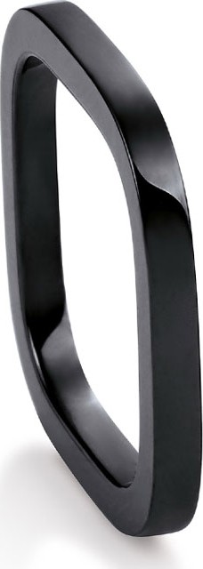 GINETTE NY TV Black Ceramic Ring, Size 6