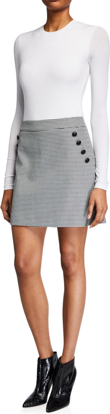 Veronica Beard Barnes Short Skirt with Buttons
