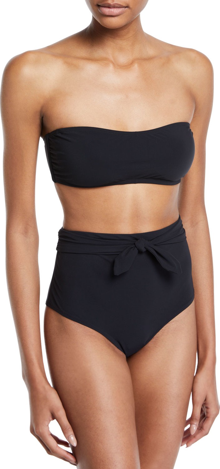 Tory Burch Solid Bandeau Bikini Swim Top