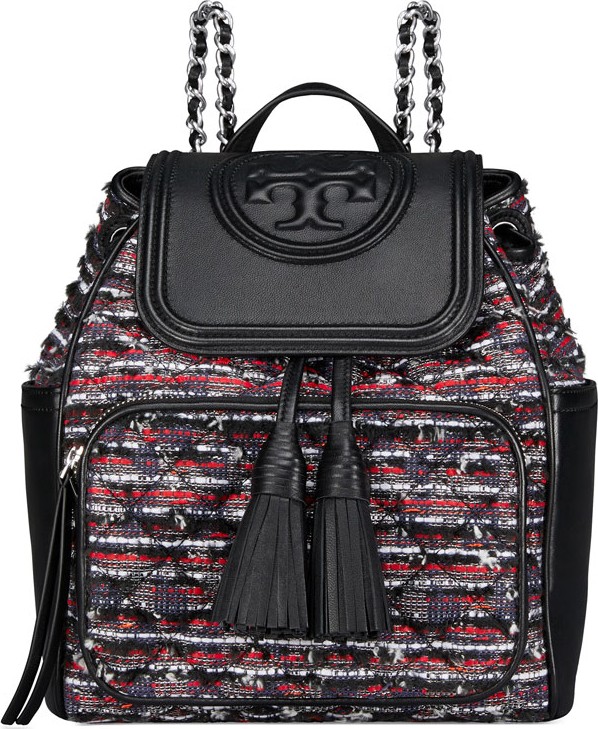 Tory Burch Fleming Tweed Backpack Bag