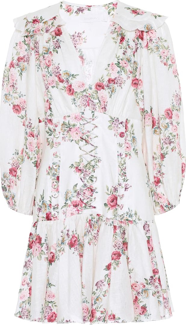 Zimmermann Honour floral linen minidress