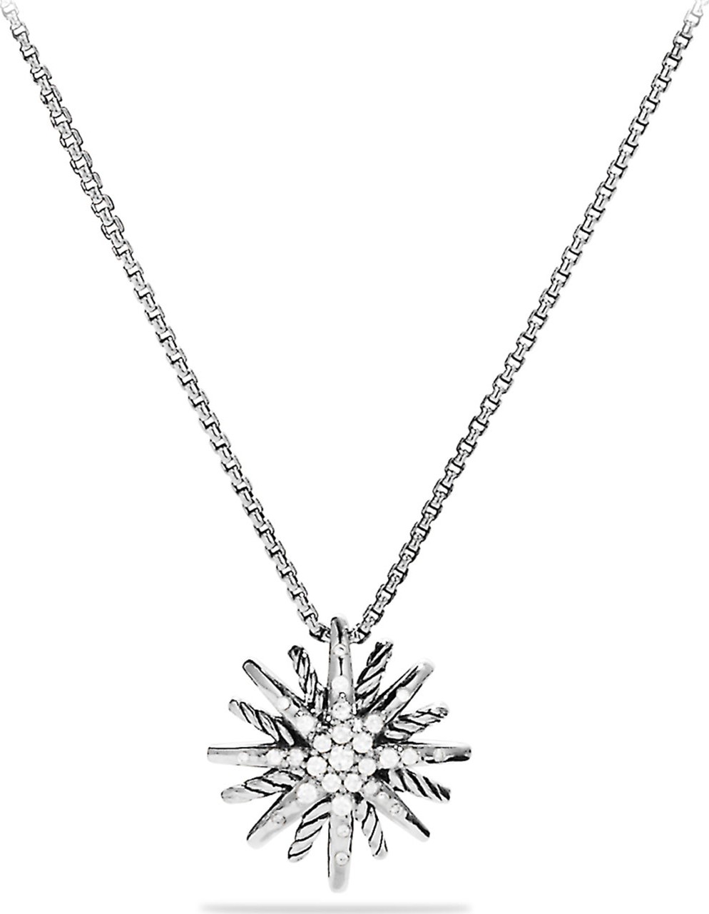 David Yurman Starburst Small Pendant with Diamonds on Chain