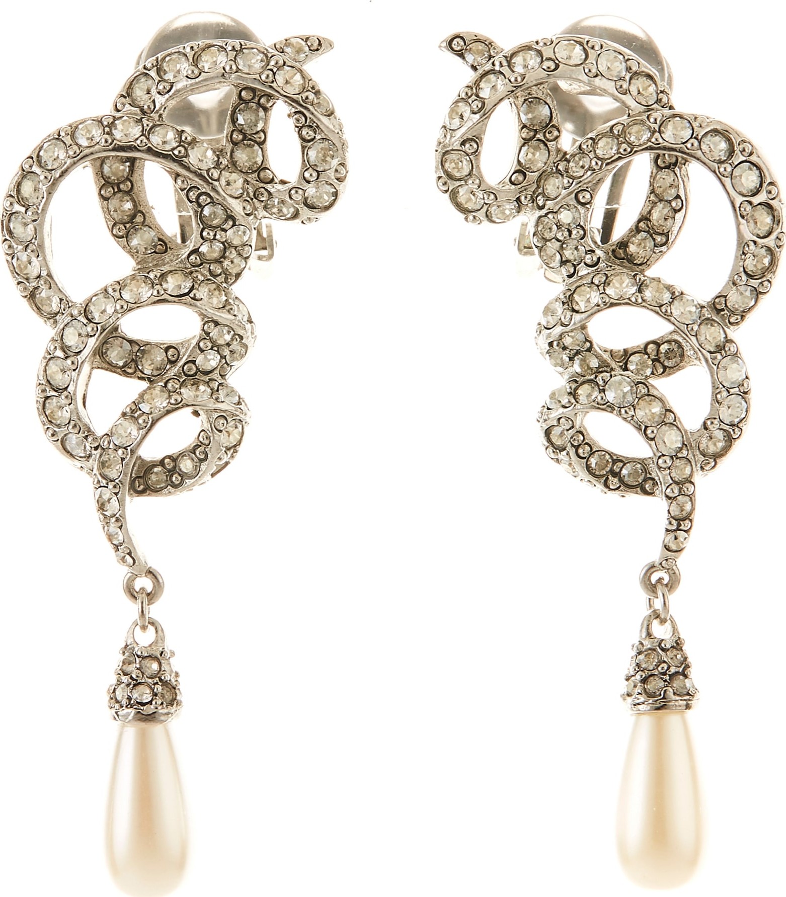 Oscar De La Renta Swirl Drop Earrings