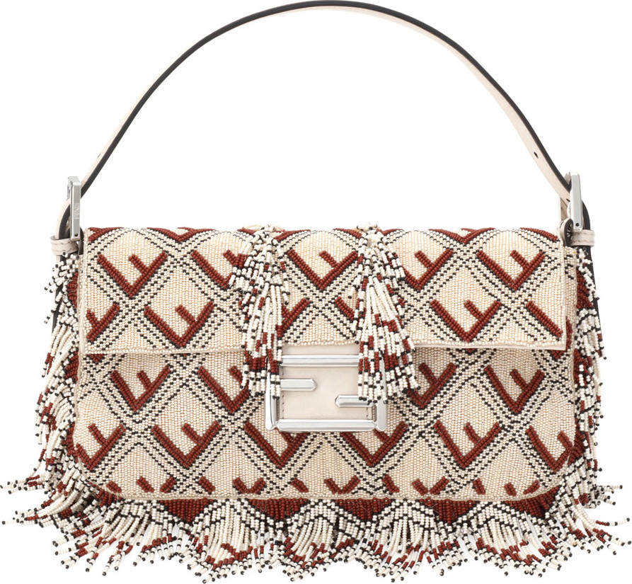 Fendi Baguette FF Beaded Shoulder Bag