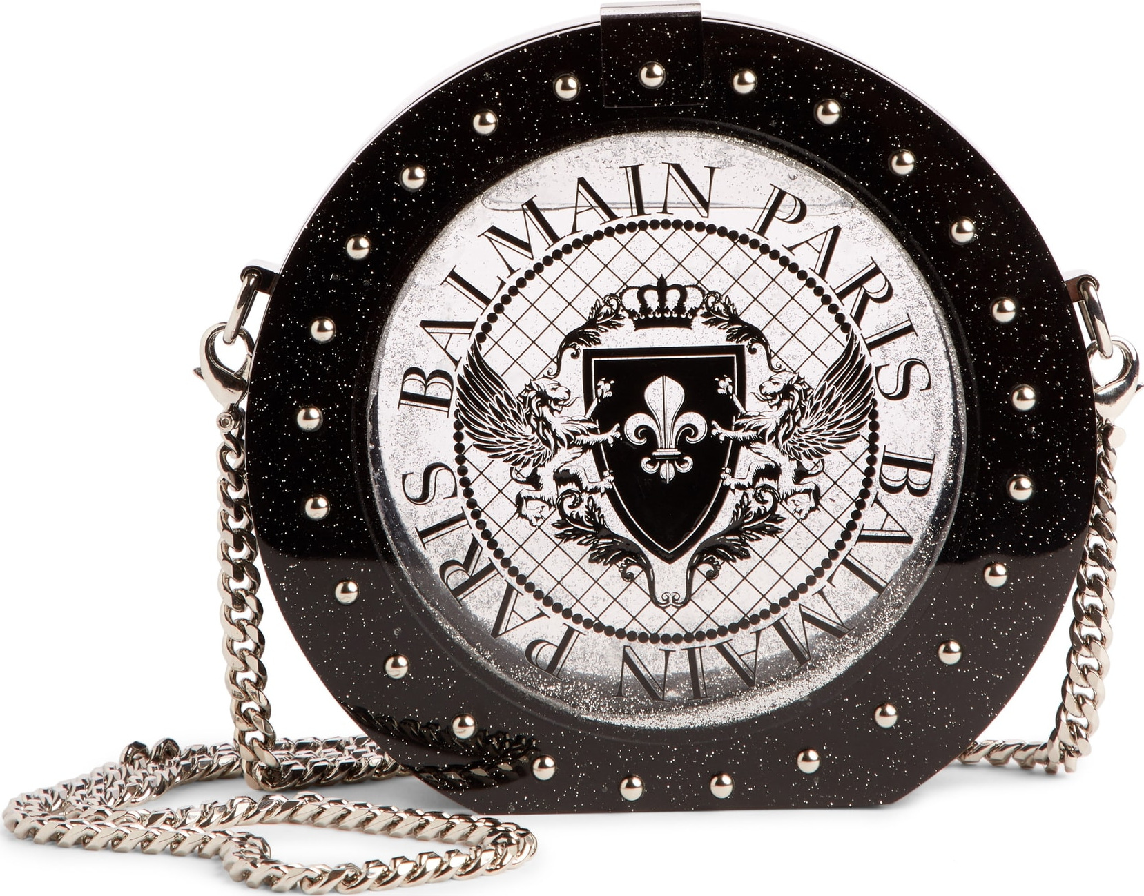 Balmain Disco Water Glitter Minaudière