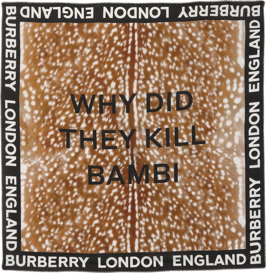 Burberry London England Printed cotton and silk scarf