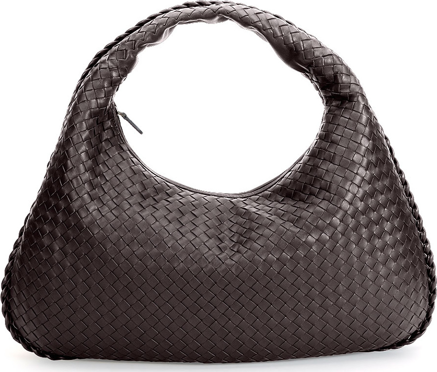 Bottega Veneta Veneta Intrecciato Large Hobo Bag, Dark Brown