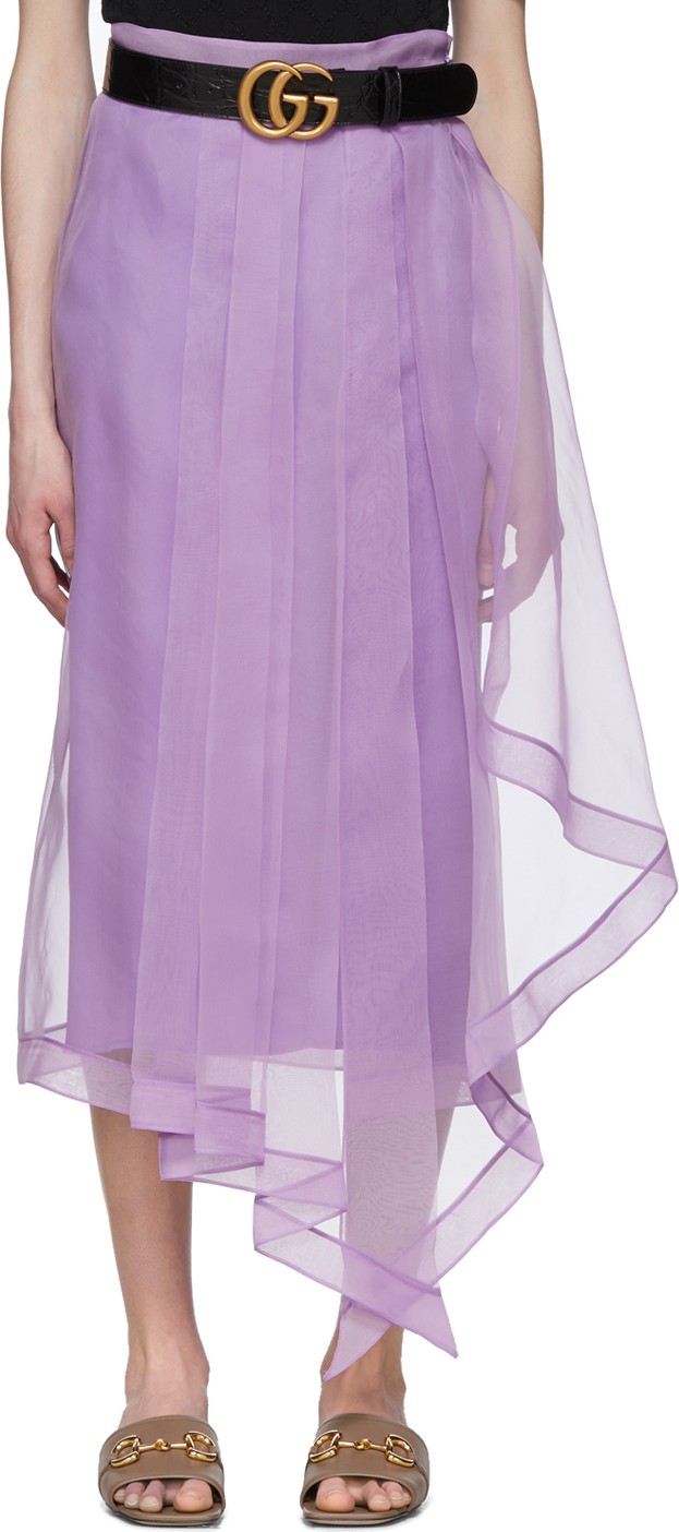 Gucci Purple Silk Organdy Skirt