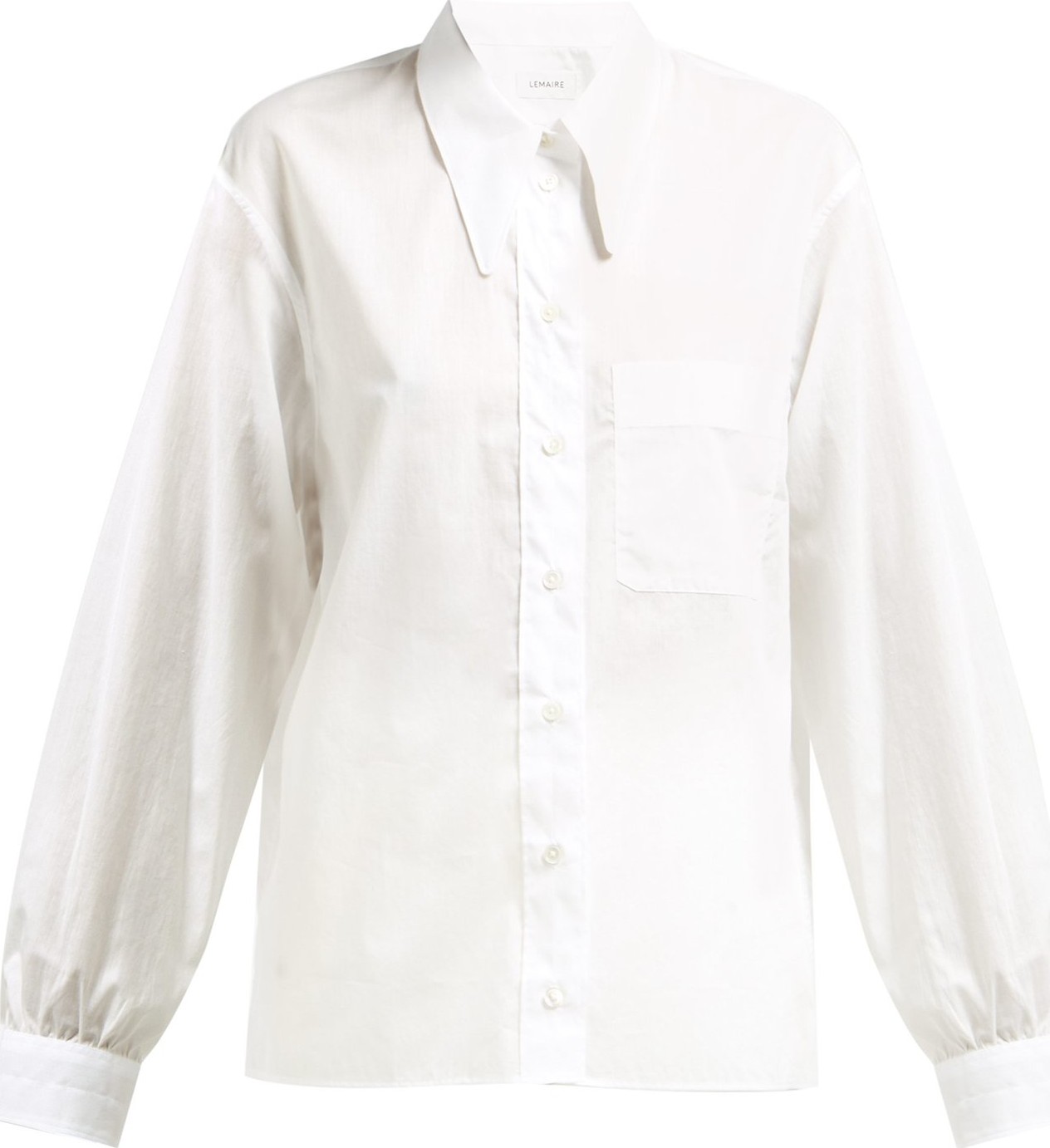 Lemaire Exaggerated collar cotton shirt