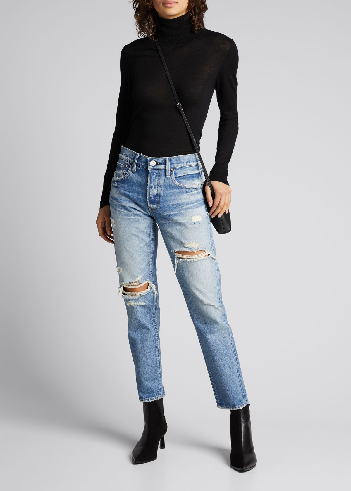 Moussy Vintage Bowie Tapered Distressed Jeans