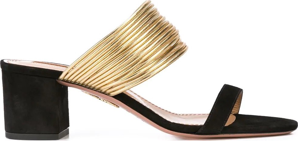 Aquazzura Gold Rendez-Vous sandals