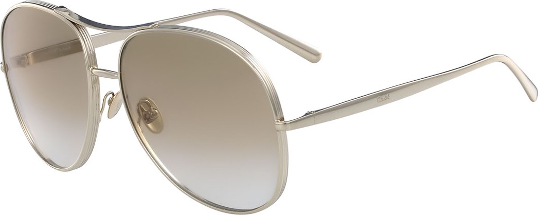 Chloe Nola Oversized Square Aviator Sunglasses