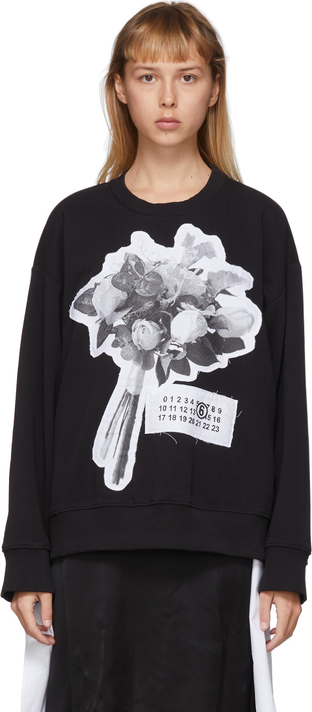 MM6 Maison Margiela Black Graphic Sweatshirt