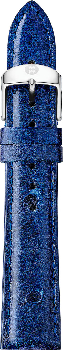MICHELE 18mm Ostrich Strap in Midnight Blue