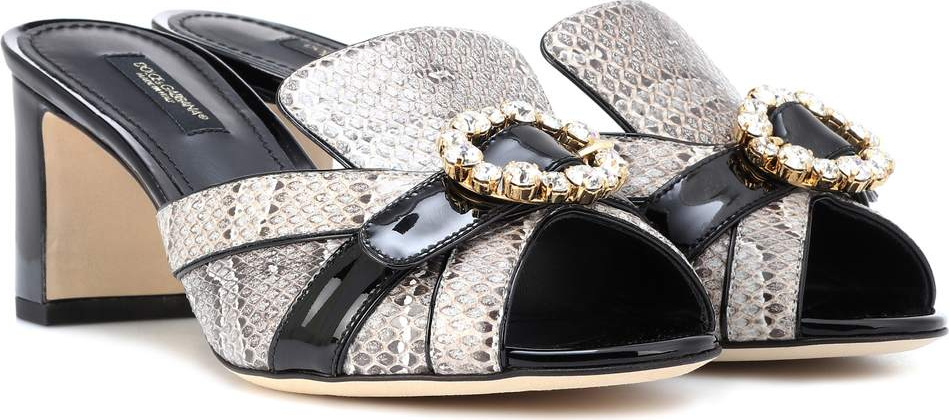 Dolce & Gabbana Snakeskin and leather mules
