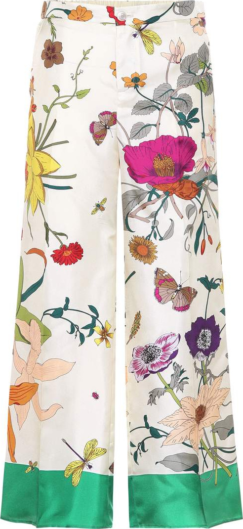 Gucci Floral-printed silk pants