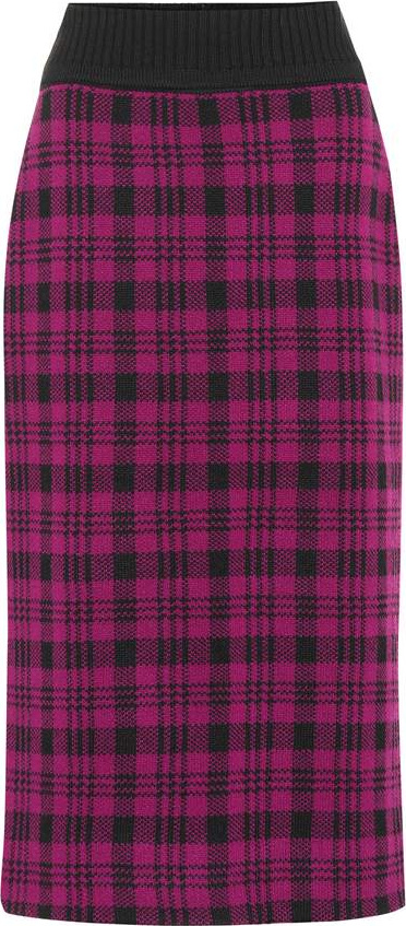 Dries Van Noten Marjery checked wool midi skirt