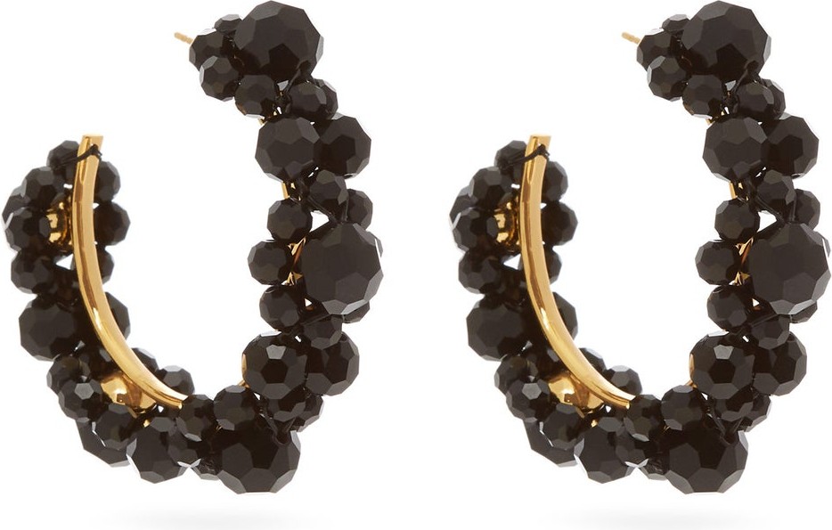 Simone Rocha Crystal-daisy hoop earrings
