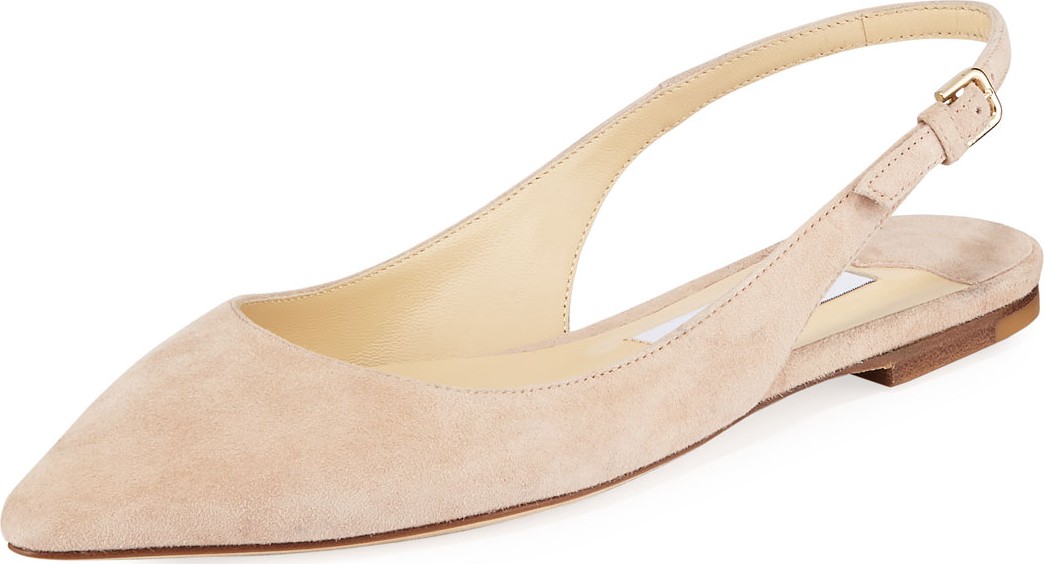 Jimmy Choo Erin Slingback Suede Ballet Flats
