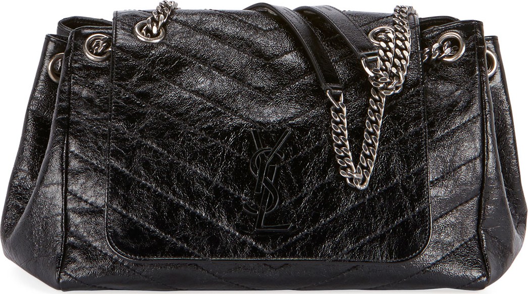 Saint Laurent Nolita Medium Monogram YSL Double Chain Shoulder Bag