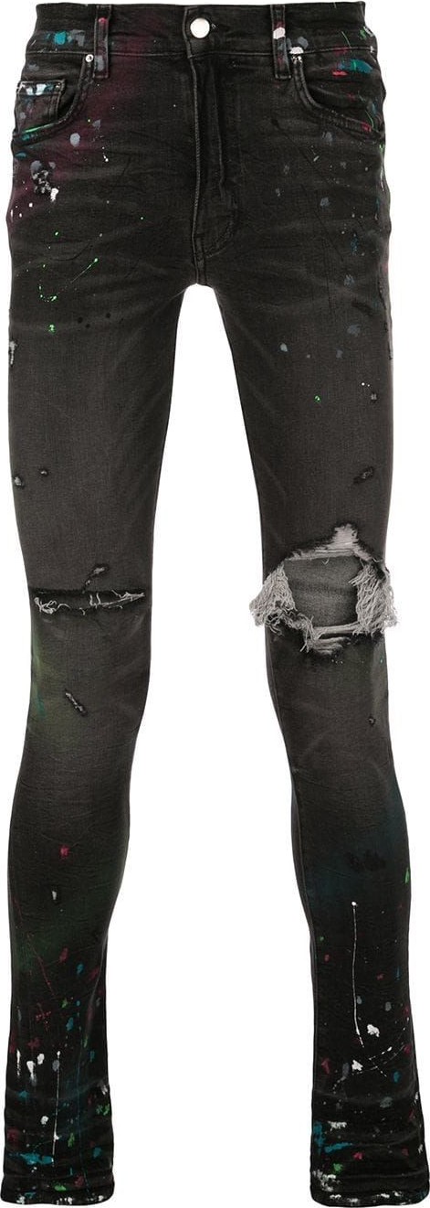 Amiri Paint splatter distressed jeans