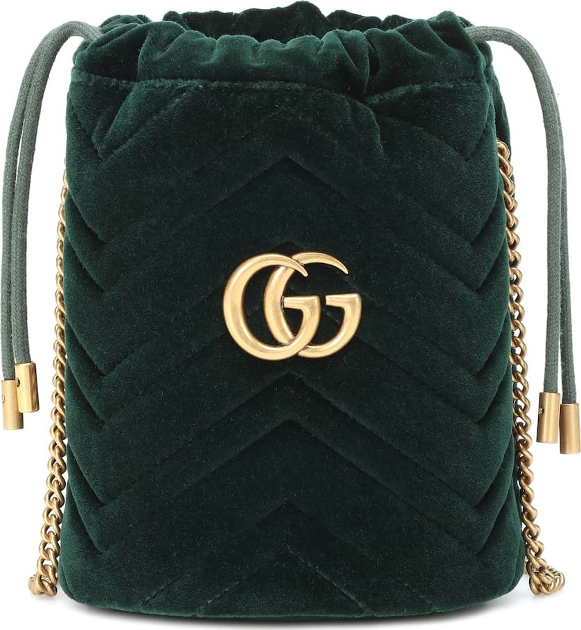 Gucci GG Marmont Mini velvet bucket bag
