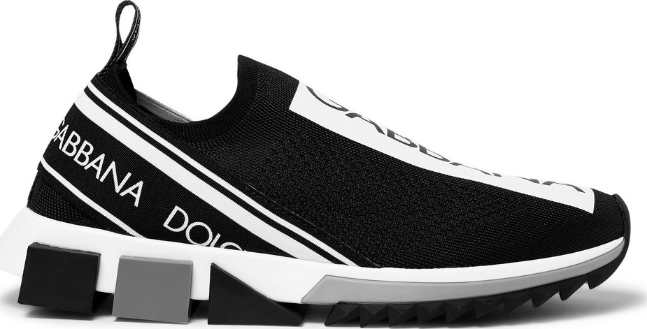 Dolce & Gabbana Sorrento Logo-Print Stretch-Knit Slip-On Sneakers