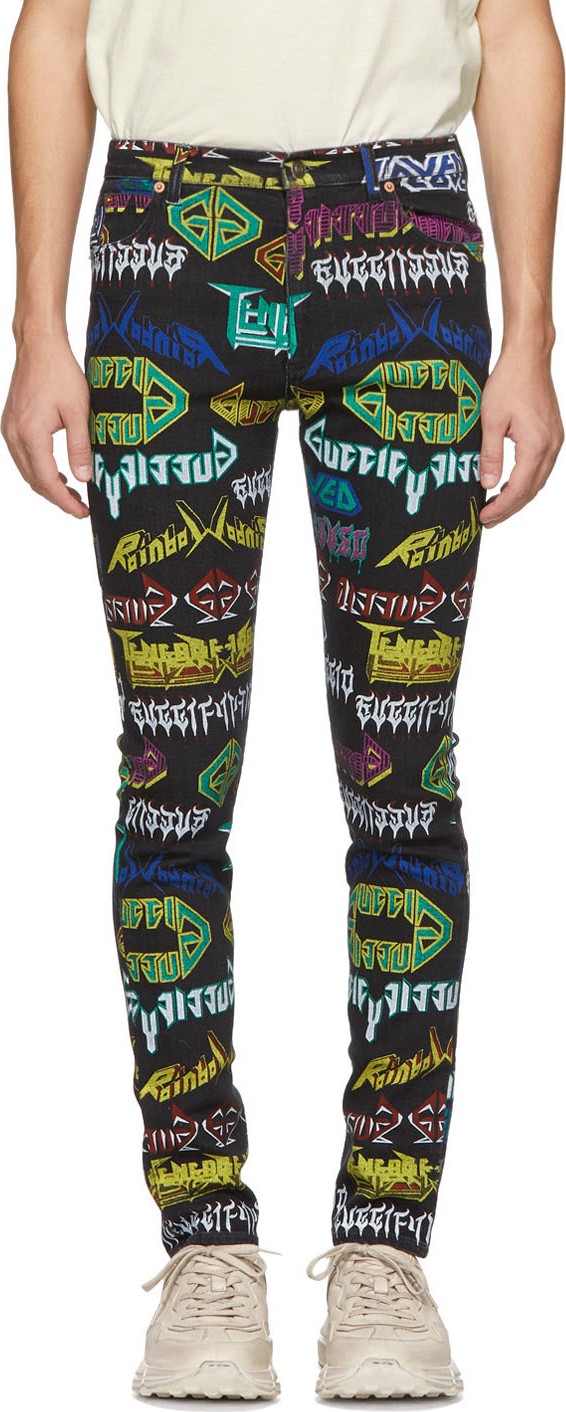 Gucci Multicolor All Over Skinny Jeans