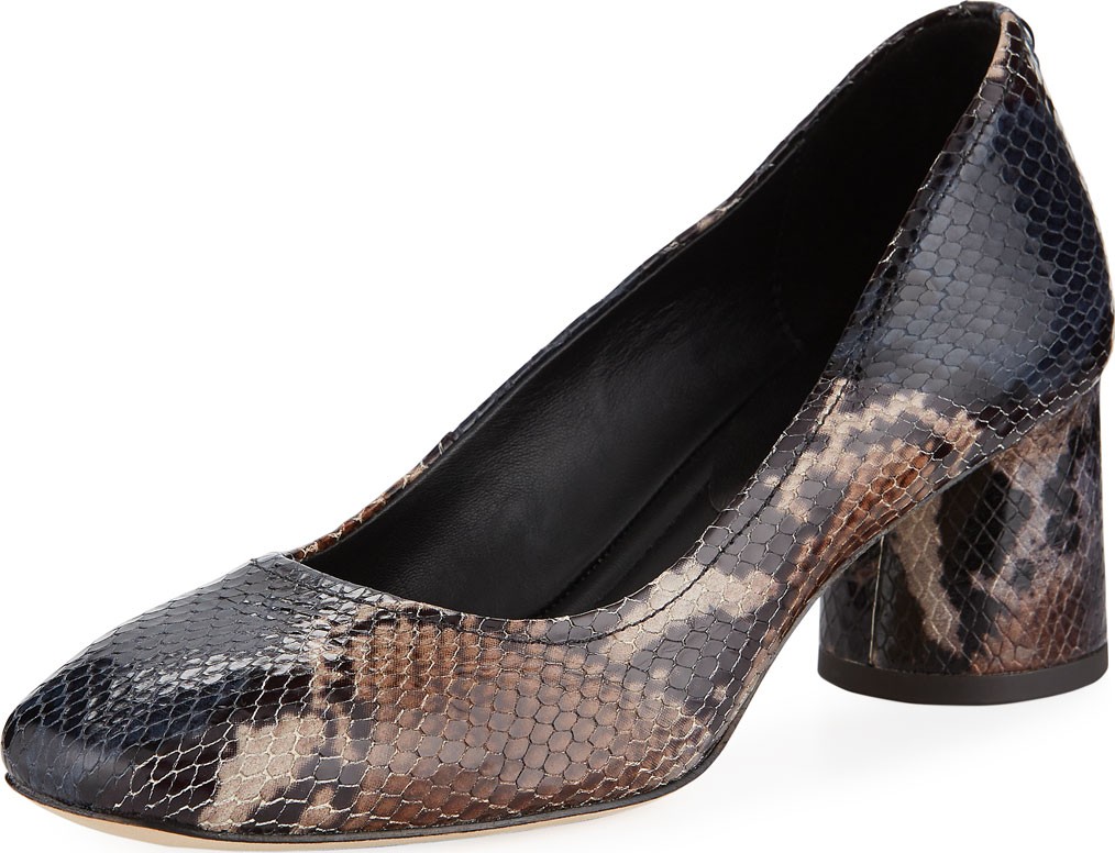 Donald J Pliner Camy Snake-Print Block-Heel Pumps