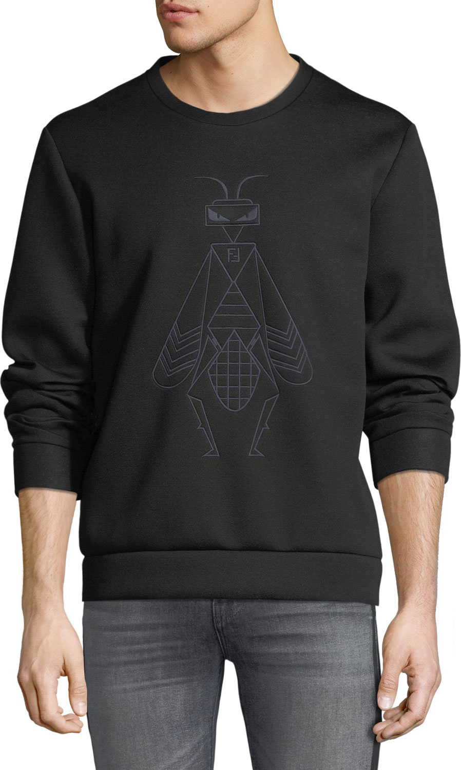 Fendi Men's Super Bugs Embroidered Sweatshirt