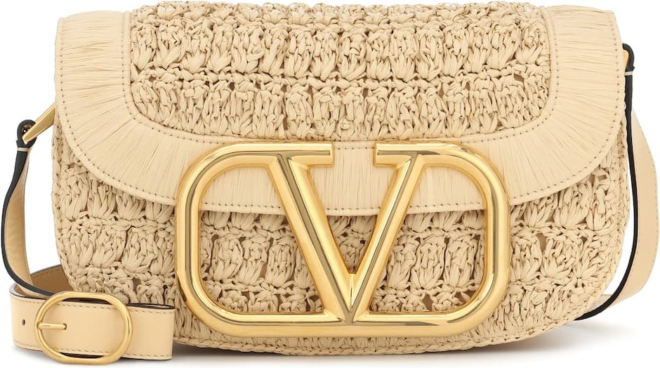 Valentino Valentino Garavani Supervee Medium raffia crossbody bag