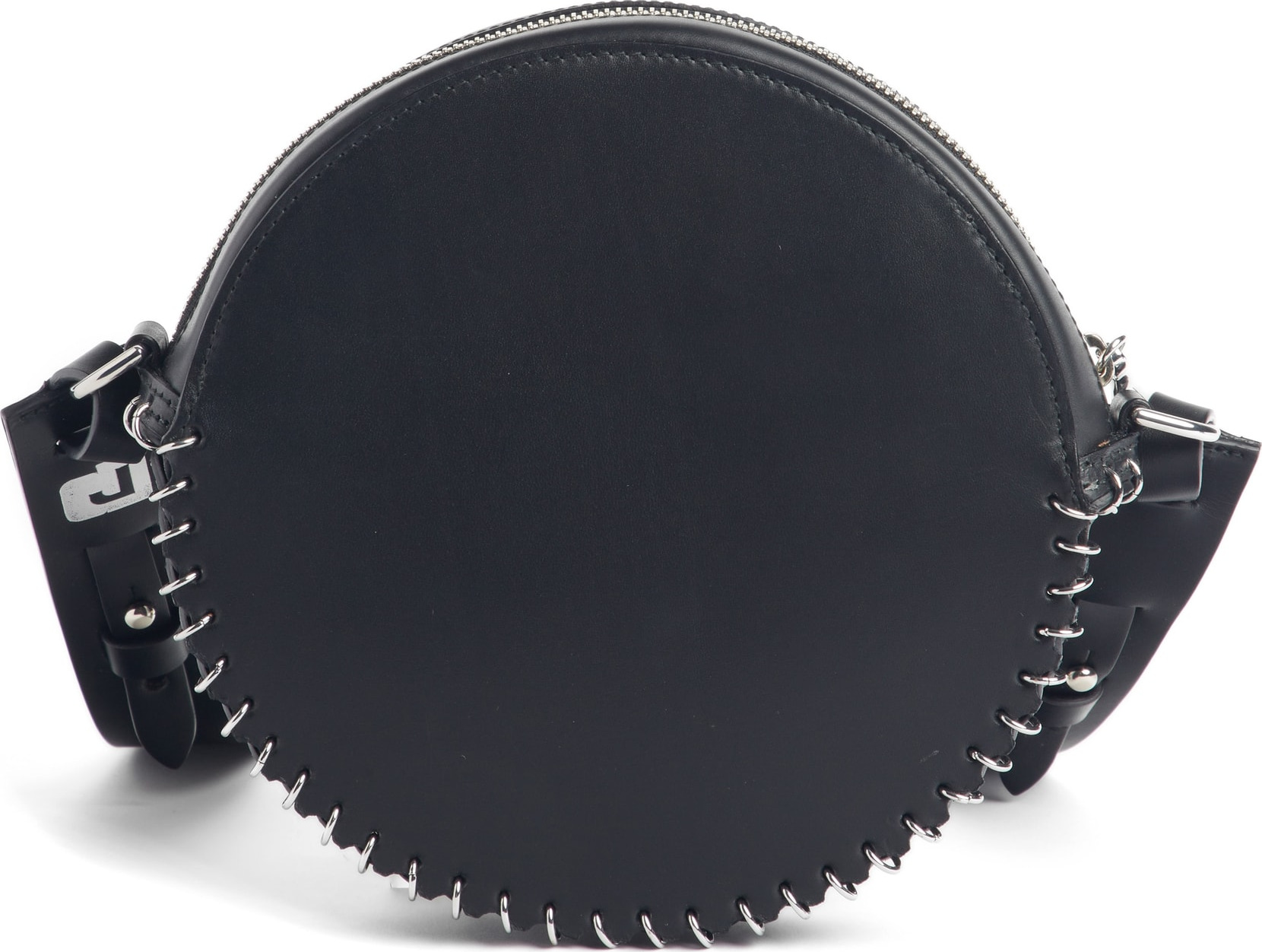 Paco Rabanne Calfskin Leather Circle Crossbody Bag