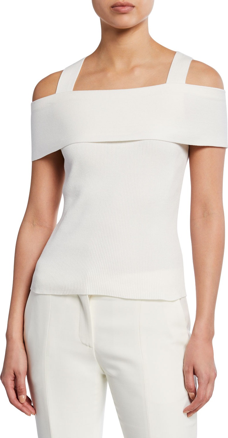 Akris Punto Off-The-Shoulder Ribbed Top