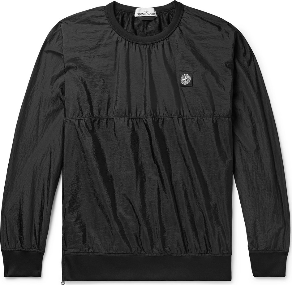 Stone Island Logo-Appliquéd Nylon Metal Ripstop Sweatshirt