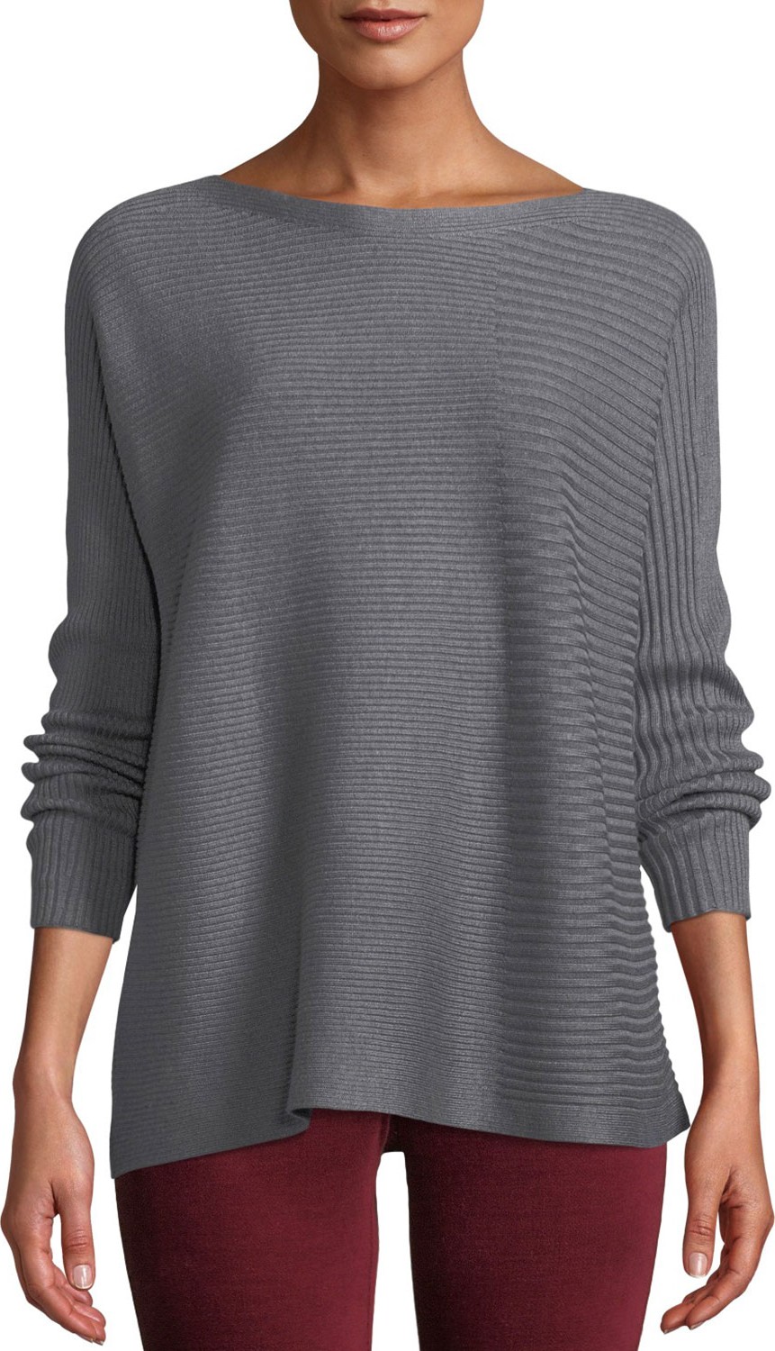 Eileen Fisher Bateau-Neck Ribbed Cotton-Silk Blend Sweater