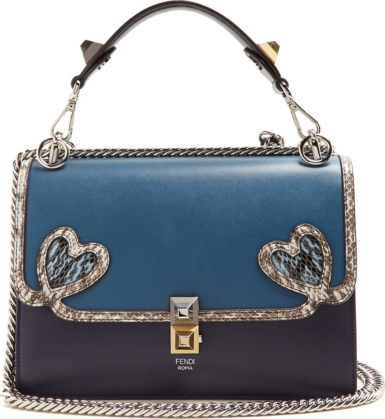 Fendi Kan I heart-detail leather shoulder bag