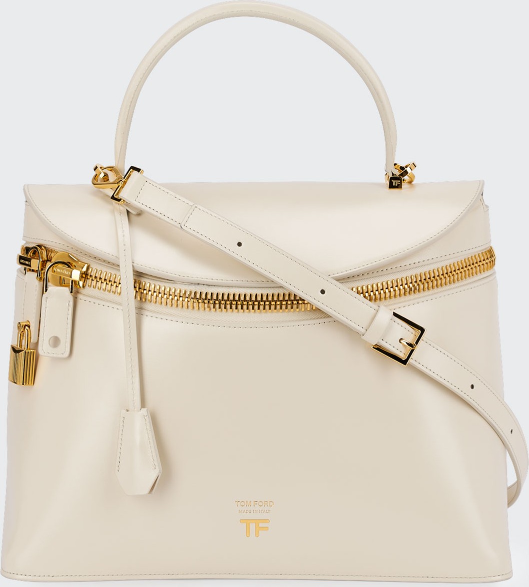 TOM FORD Metro Smooth Leather Top-Handle Bag