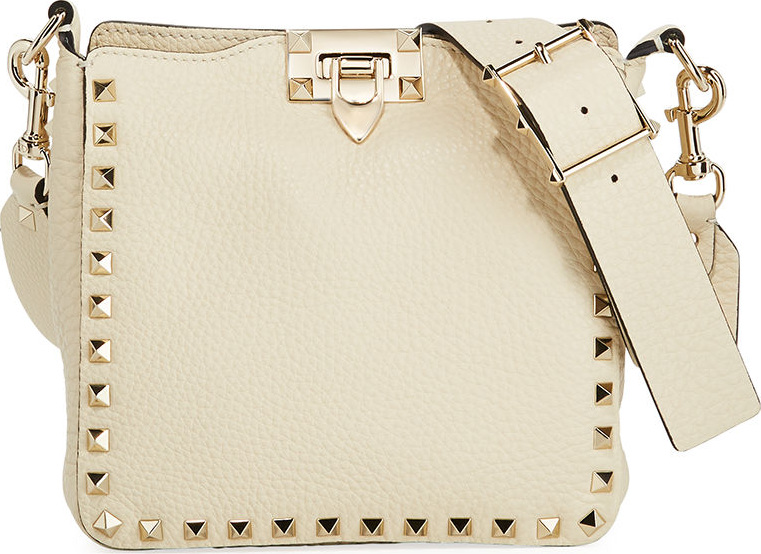 Valentino Rockstud Mini Vitello Stampa Leather Hobo Bag