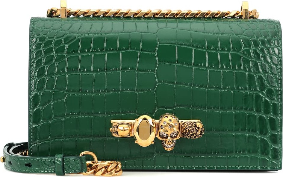 Alexander McQueen Jewelled leather shoulder bag