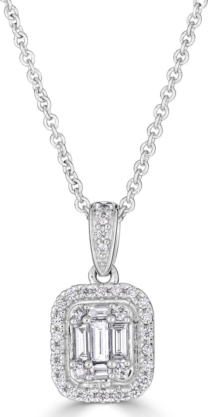 ZYDO Mosaic 18k White Gold Diamond Pendant Necklace, 0.45tcw