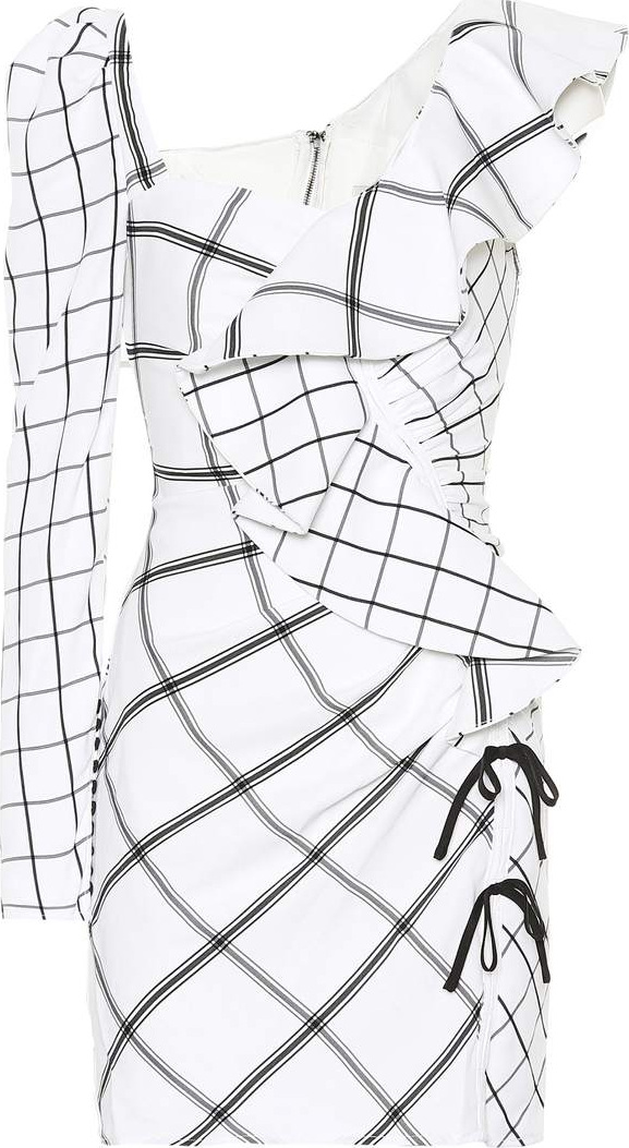 Self Portrait Checked crêpe minidress