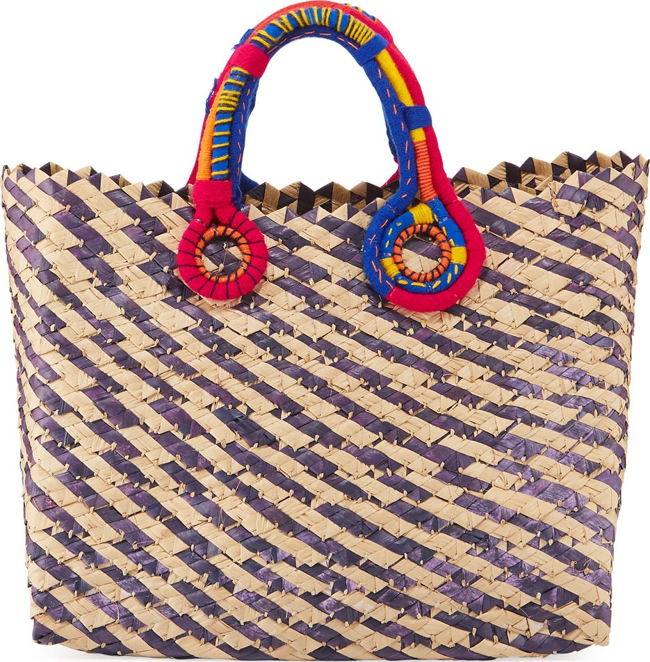 NANNACAY Belle Woven Colorblock Tote Bag